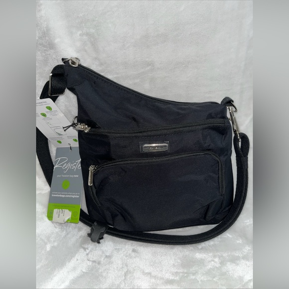 Travelon Anti-Theft Essentials North/South Asymmetric Crossbody Purse Black - Picture 6 of 13